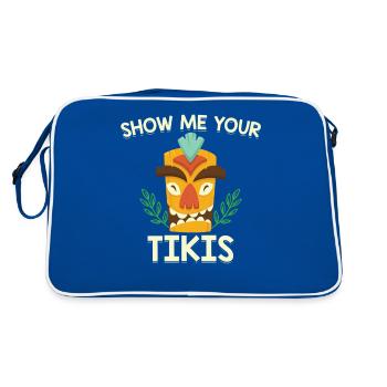 Hawaii-insel-tiki-t-shirt - Retro Tasche - Blau/Weiß - Hinten