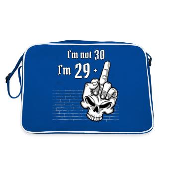 30th birthday - I'm Not 30, I'm 29 Plus 1 Middle - Retro Bag - blue/white - Back