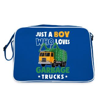 Garbage Man Garbage Can Garbage Truck Garbage Truck Garbage Truck - Retro Bag - blue/white - Back