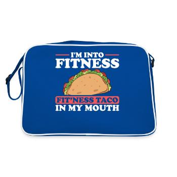 Fitness Taco In My Mouth T-shirt - Retro Tasche - Blau/Weiß - Hinten