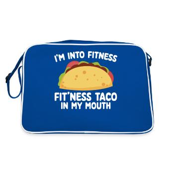 Fitness Taco In My Mouth T-shirt - Retro Tasche - Blau/Weiß - Hinten