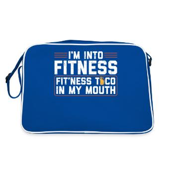 Fitness Taco In My Mouth T-shirt - Retro Tasche - Blau/Weiß - Hinten