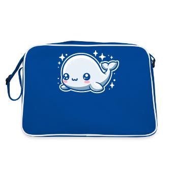 Beluga whale animal aquarist marine ketologist - Retro Bag - blue/white - Back