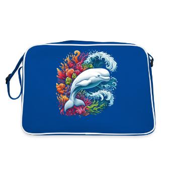 Mammifère marin mammifère marin mammifère marin béluga kétologue - Sac Retro - bleu/blanc - Dos