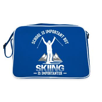 Ski Vintage Slogan Funny Skier - Retro Bag - blue/white - Back
