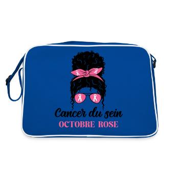 Octobre Rose 2024 Mois Cancer Sein - Sac Retro - bleu/blanc - Dos