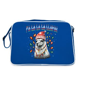 Fa La La La Llama - Design de vacances amusant - Sac Retro - bleu/blanc - Dos