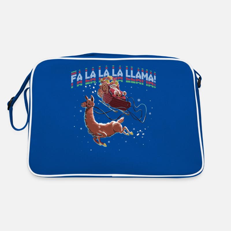 Fa La La La Llama - Santa Sleigh with Llama Retro Bag