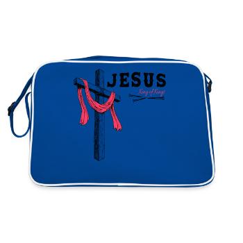 Jesus - King of Kings, 1 Cross 3 Nails 4 Given - Retro Bag - blue/white - Back