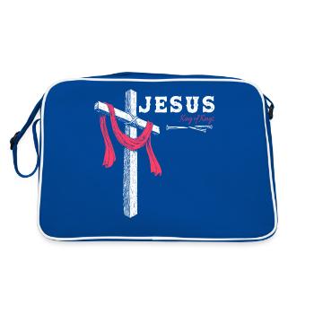 Jesus - King of Kings, 1 Cross 3 Nails 4 Given - Retro Bag - blue/white - Back
