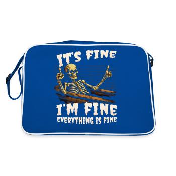 It's Fine I'm Fine Everything Is Fine - Funny - Retro Bag - blue/white - Back