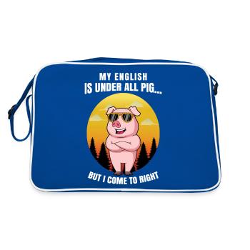 Mon anglais est sous tout porc mais je viens à droite - Sac Retro - bleu/blanc - Dos