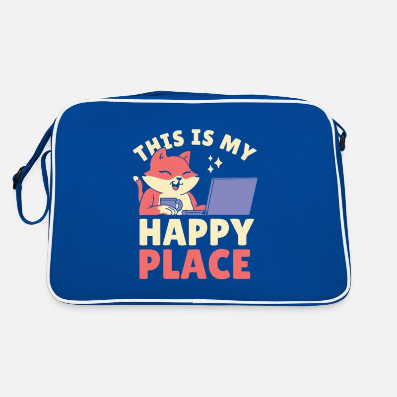 This Is My Happy Place - Retro Bag - blue/white