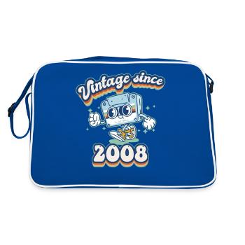 Retro Vibes 2008 Vintage Style 17th Birthday - Retro Bag - blue/white - Back