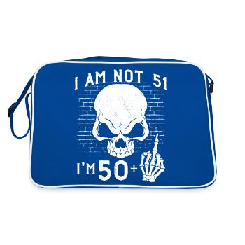 I Am 50 Plus Middle Finger - 51st Birthday - Retro Bag - blue/white - Back