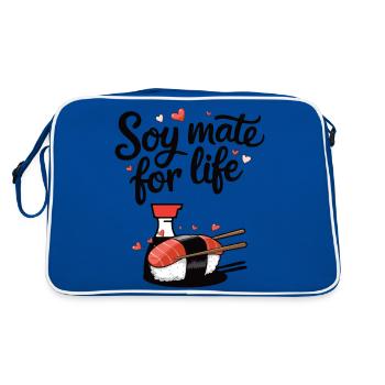 Idée cadeau citation drôle design sushi sauce soja - Sac Retro - bleu/blanc - Dos