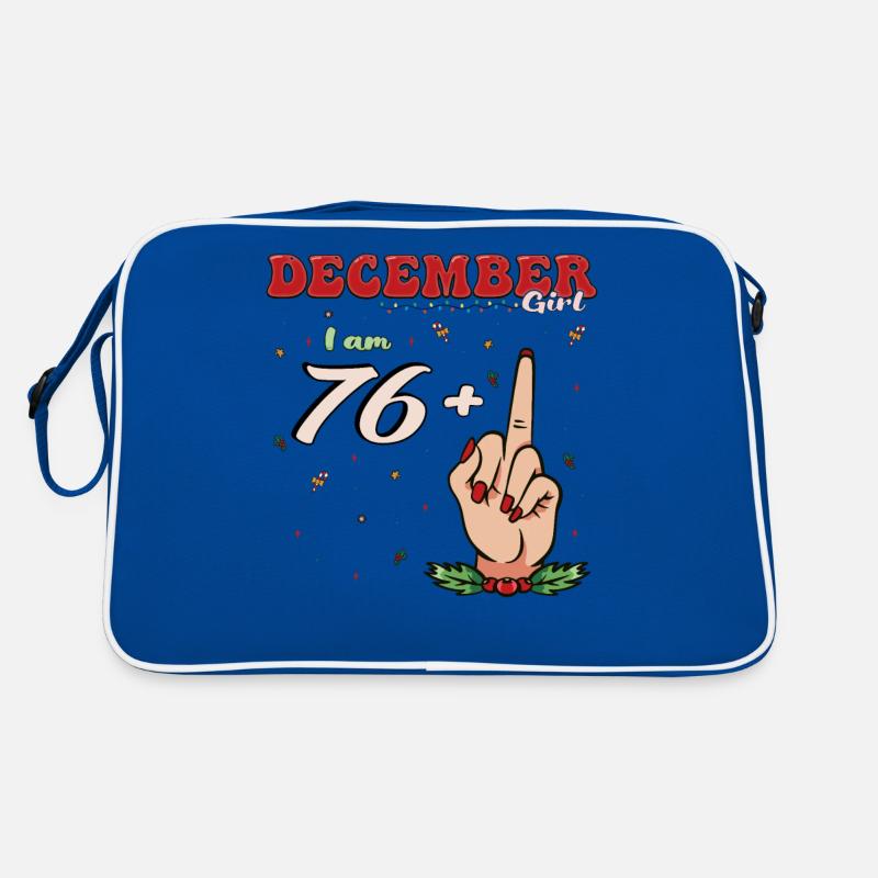 Born in December - I am 76 + Middle Finger for Retro Bag