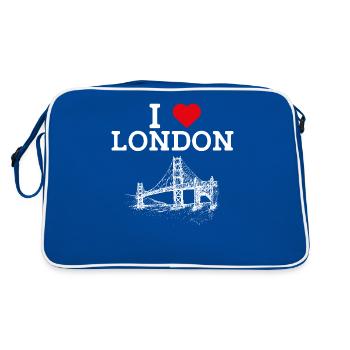 J’aime Londres Golden Gate Bridge France Paris Amour - Sac Retro - bleu/blanc - Dos