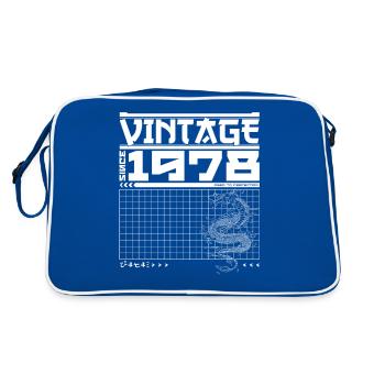 Samurai Legacy Since 1978 - 47. Geburtstag Drache - Retro Tasche - Blau/Weiß - Hinten