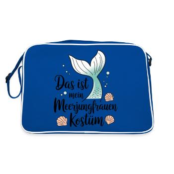 Das ist mein Meerjungfrauen Kostüm - Retro Tasche - Blau/Weiß - Hinten