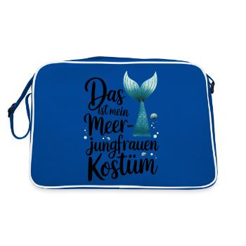 Das ist mein Meerjungfrauen Kostüm - Retro Tasche - Blau/Weiß - Hinten
