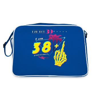 Je n’ai pas 39 ans, j’ai 38 ans + majeur - Né(e) en 1986 - Sac Retro - bleu/blanc - Dos
