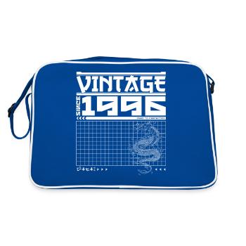 Samurai Power seit 1996 - 29. Geburtstag Drache - Retro Tasche - Blau/Weiß - Hinten