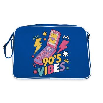 Classic Flip Phone Vintage Mobile Phone Cell Phone - Retro Bag - blue/white - Back