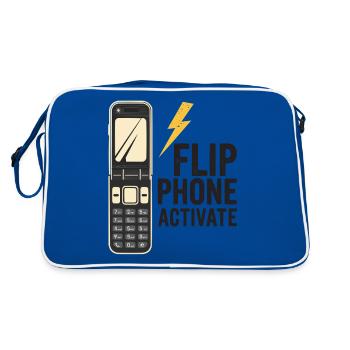 Classic Flip Phone Vintage Mobile Phone Cell Phone - Retro Bag - blue/white - Back