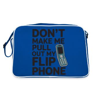 Classic Flip Phone Vintage Mobile Phone Cell Phone - Retro Bag - blue/white - Back