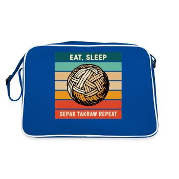 Sepak Takraw Player Foot Volleyball Footvolley - Retro Bag - blue/white - Back