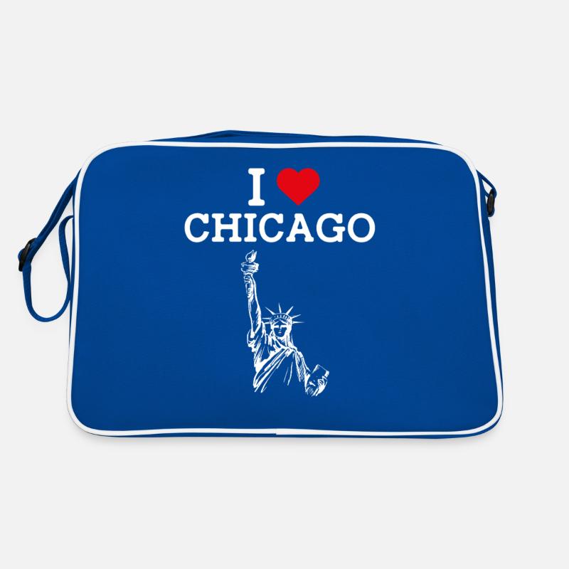 J’aime Chicago Coeur Statue De Drapeau De La Liberté Jeu De Mots Sac Retro