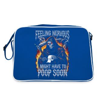 Irritable Bowel Syndrom Reaper IBS Goth Poop Humor - Retro Bag - blue/white - Back