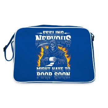 Irritable Bowel Syndrom Reaper IBS Goth Poop Humor - Retro Bag - blue/white - Back