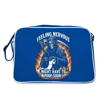 Irritable Bowel Syndrom Reaper IBS Goth Poop Humor - Retro Bag - blue/white - Back