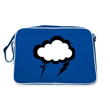 Geschenk, Mann, Frau, humorvolles T-Shirt, Wolke - Retro Tasche - Blau/Weiß - Hinten