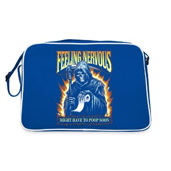 Irritable Bowel Syndrom Reaper IBS Goth Poop Humor - Retro Bag - blue/white - Back