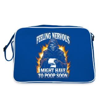 Irritable Bowel Syndrom Reaper IBS Goth Poop Humor - Retro Bag - blue/white - Back