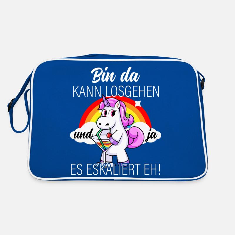 eskaliert eh Zeichenfläche 1 Kopie - Retro Tasche - Blau/Weiß