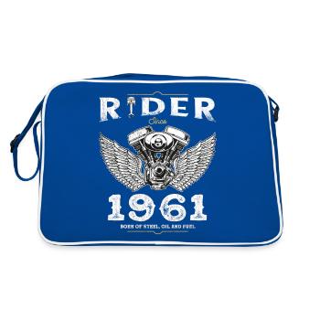 Cavalier depuis 1961 - 64 ans de routes ouvertes et - Sac Retro - bleu/blanc - Dos