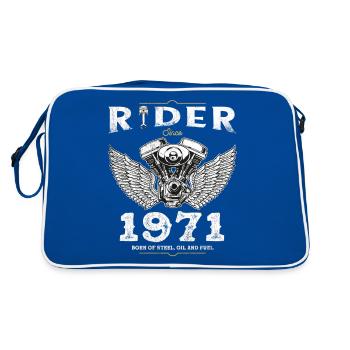 Cavalier depuis 1971 - 54 ans de routes ouvertes et - Sac Retro - bleu/blanc - Dos