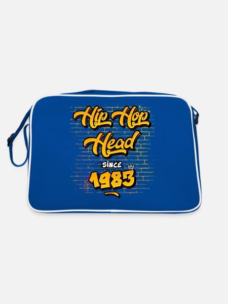 Hip-Hop Head Since 1983 - 42 Years of Street Beats - Retro Bag - blue/white - Back