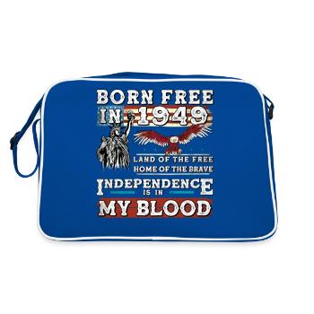 Born Free in 1949 - 76 Years of American Strength - Retro Bag - blue/white - Back