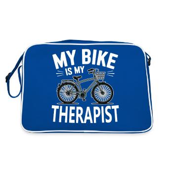 Mon vélo est mon thérapeute Vélo deux roues - Sac Retro - bleu/blanc - Dos