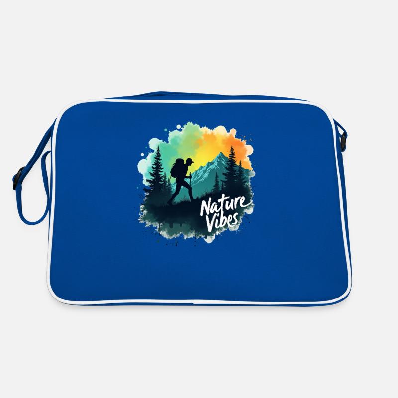 Nature Vibes Hiker Mountain Scene Retro Bag