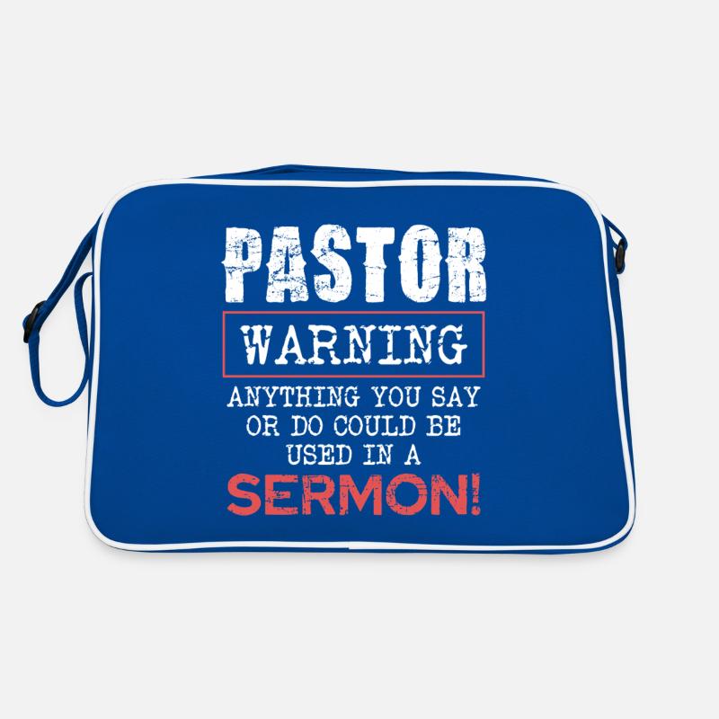 Pastor Warning Anything You Say or Do in Sermon Retro Bag