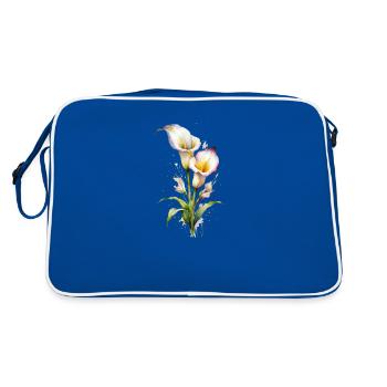 Lys Calla Aquarelle Elégants - Sac Retro - bleu/blanc - Dos