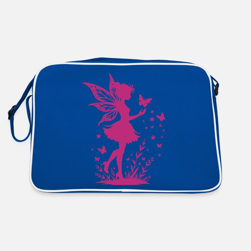 Fée magique avec des fleurs et des papillons Sac Retro