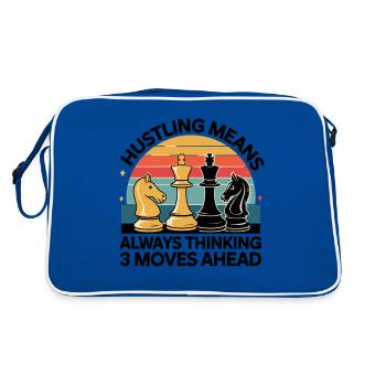Chess Strategy: Always Think Three Moves Ahead - Retro Bag - blue/white - Back