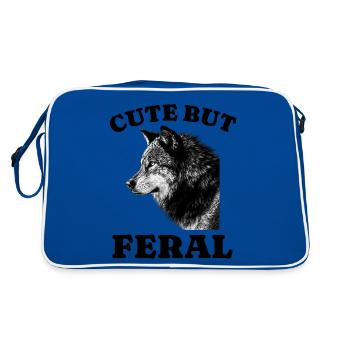 Cute But Feral Sweet But Wild Fox - Retro Bag - blue/white - Back